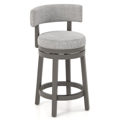 27/31 Inch Swivel Bar Stool with Upholstered Back Seat and Footrest - Relaxacare