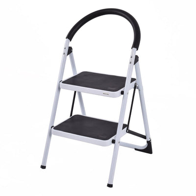 2.75 Ft Folding Step Stool with Iron Frame & Anti-Slip Pedals for 330lbs Capacity - Relaxacare