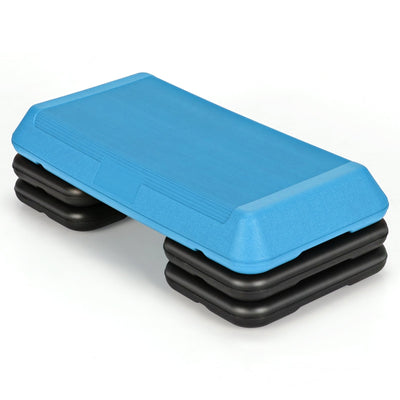 29 Inch Adjustable Workout Fitness Aerobic Stepper Exercise Platform-Blue - Relaxacare