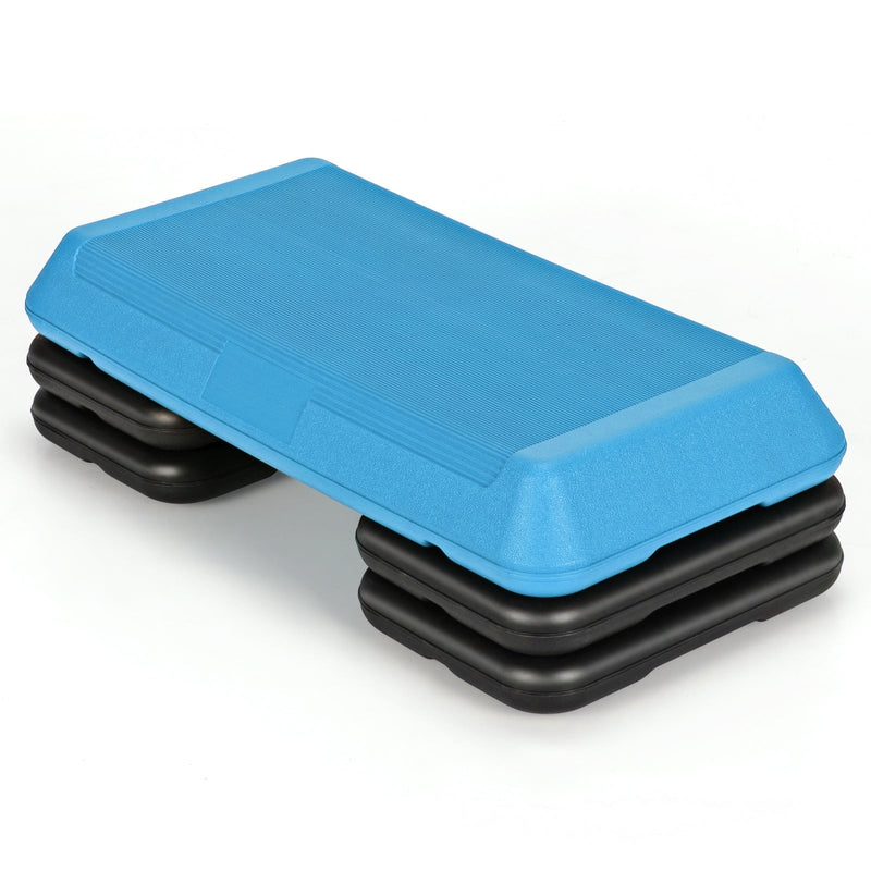 29 Inch Adjustable Workout Fitness Aerobic Stepper Exercise Platform-Blue - Relaxacare