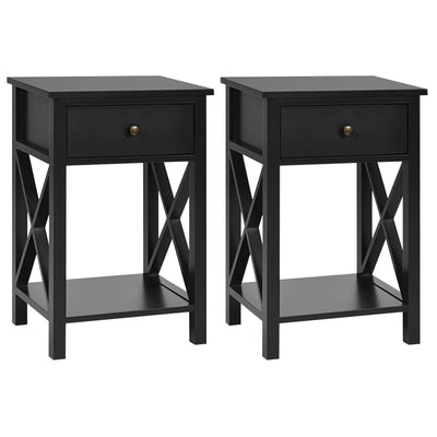 2pcs Bedroom Side End Nightstand with Drawer - Relaxacare