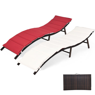 2Pcs Folding Patio Lounger Chair - Relaxacare