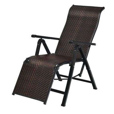 2Pcs Patio Rattan Folding Lounge Chair - Relaxacare