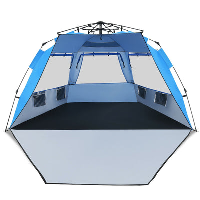 3-4 Person Easy Pop-Up Beach Tent UPF 50+ Portable Sun Shelter - Relaxacare