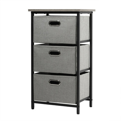 3-Drawer Fabric Dresser Storage Tower Vertical Foldable Pull Bins - Relaxacare