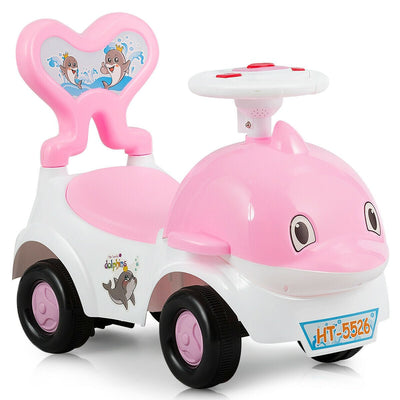 3-in-1 Baby Walker Sliding Car Pushing Cart Toddler Ride-Pink - Relaxacare
