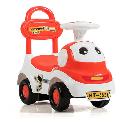 3-in-1 Baby Walker Sliding Pushing Car w/ Sound-Orange - Relaxacare