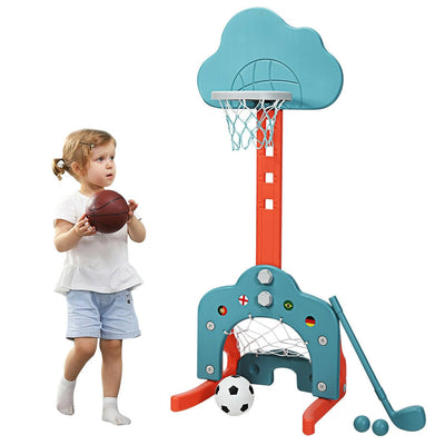 3-in-1 Kids Adjustable Basketball Hoop Set with Balls - Relaxacare