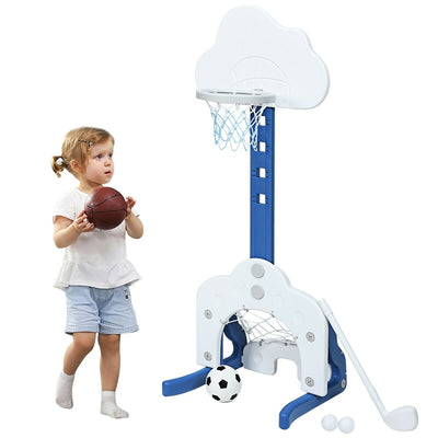 3-in-1 Kids Basketball Hoop Set with Balls-White - Relaxacare