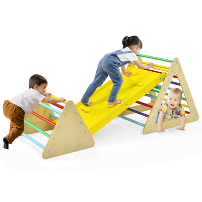 3 in 1 Wooden Set of 2 Triangle Climber with Ramp for Slid - Relaxacare