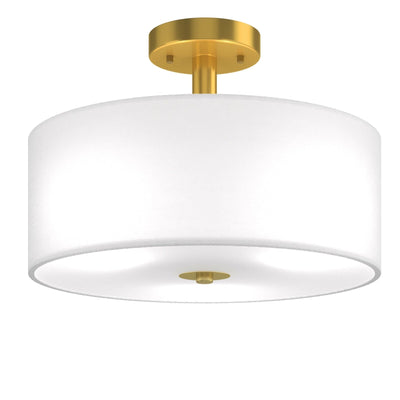 3-Light Semi Flush Mount Ceiling Light Fixture Glass Drum Pendant Lamp - Relaxacare