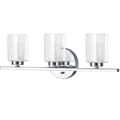 3-Light Wall Sconce light Fixture w/ Brushed Chrome Finish - Relaxacare