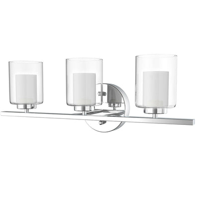 3-Light Wall Sconce light Fixture with Brushed Chrome Finish - Relaxacare