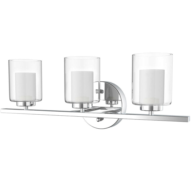 3-Light Wall Sconce light Fixture with Brushed Chrome Finish - Relaxacare