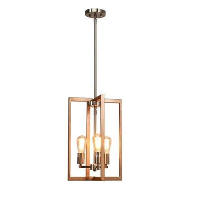 3-Lights Modern Industrial Hanging Pendant Lamp with Iron Square Lamp Shade - Relaxacare