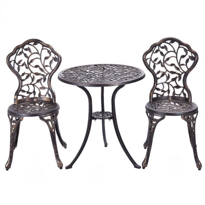 3 Pcs Cast Aluminum Bistro Set - Relaxacare