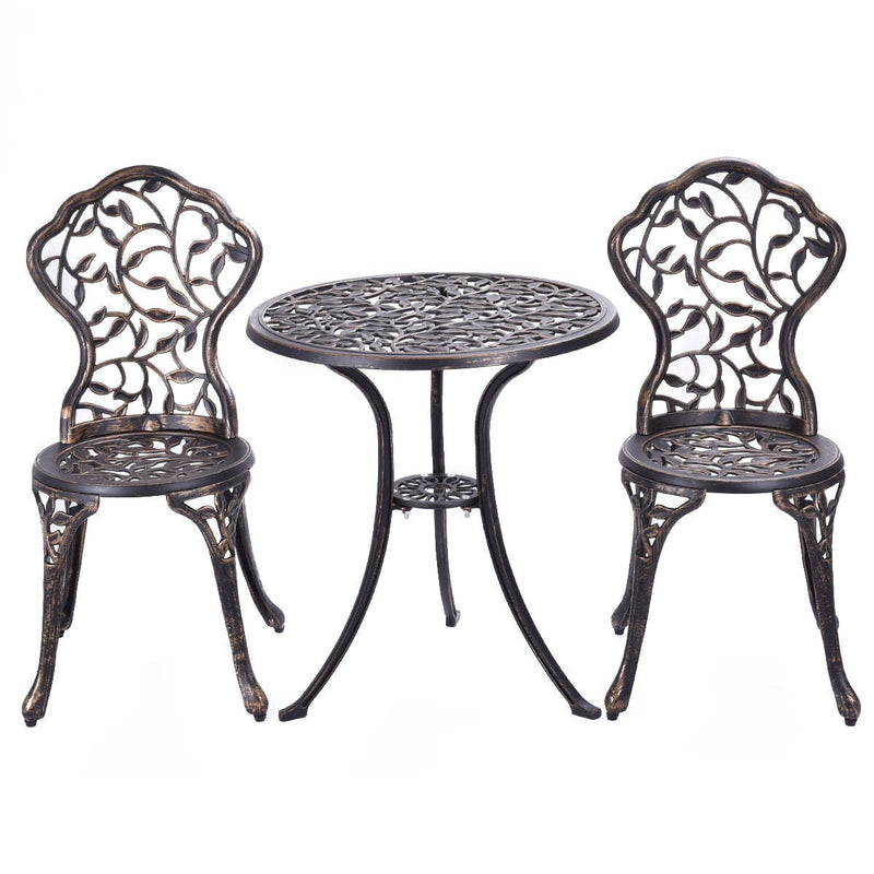 3 Pcs Cast Aluminum Bistro Set - Relaxacare