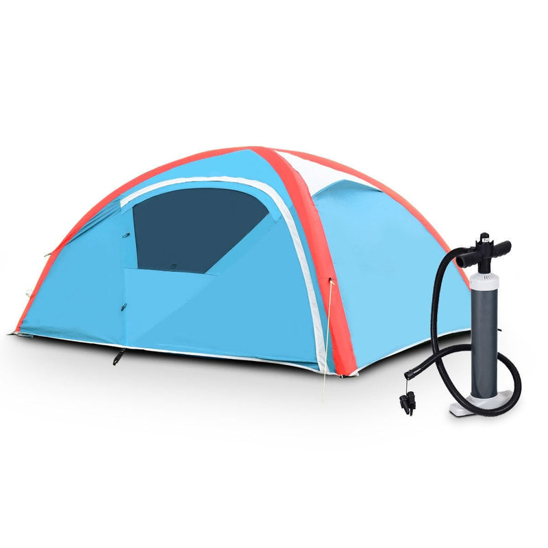 3 Person Inflatable Camping Waterproof Tent with Bag And Pump - Relaxacare