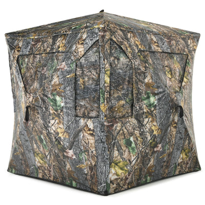 3 Person Portable Hunting Blind Pop-Up Ground Tent with Gun Ports and Carrying Bag - Relaxacare