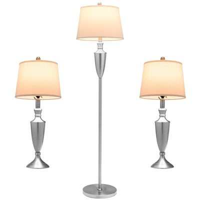 3 Piece Lamp with Set Modern Floor Lamp and 2 Table Lamps - Relaxacare