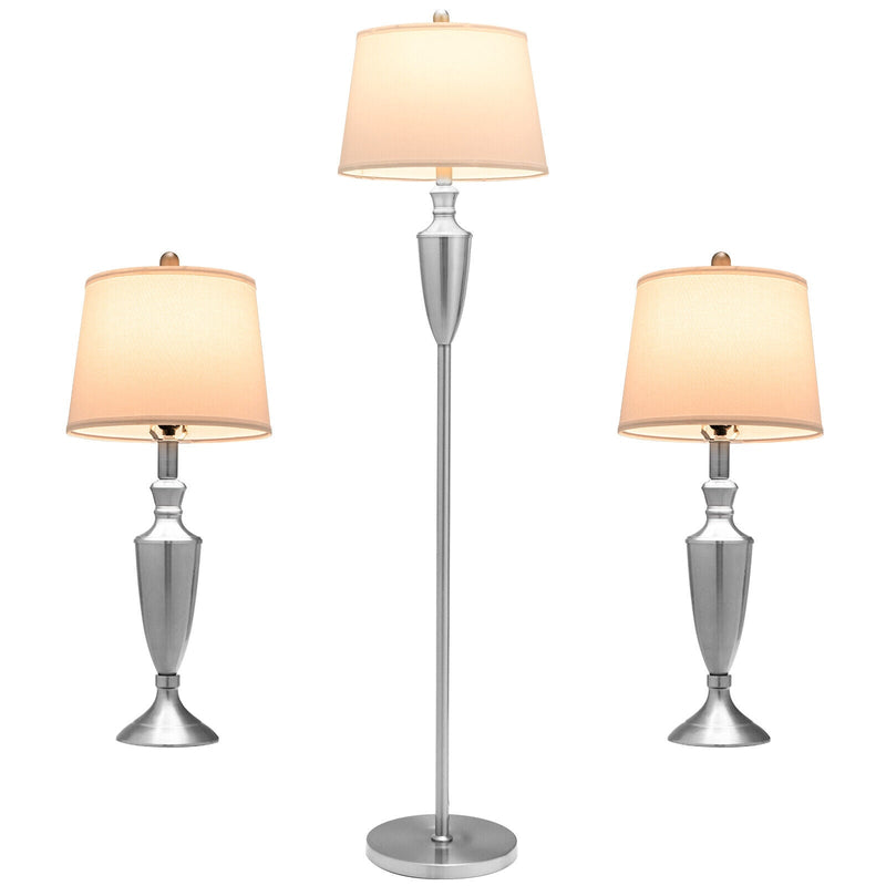 3 Piece Lamp with Set Modern Floor Lamp and 2 Table Lamps - Relaxacare