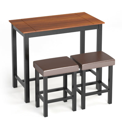 3 Piece Set Pub Dining Table with Stools - Relaxacare