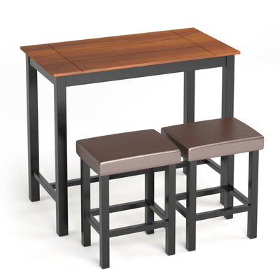 3 Piece Set Pub Dining Table with Stools - Relaxacare