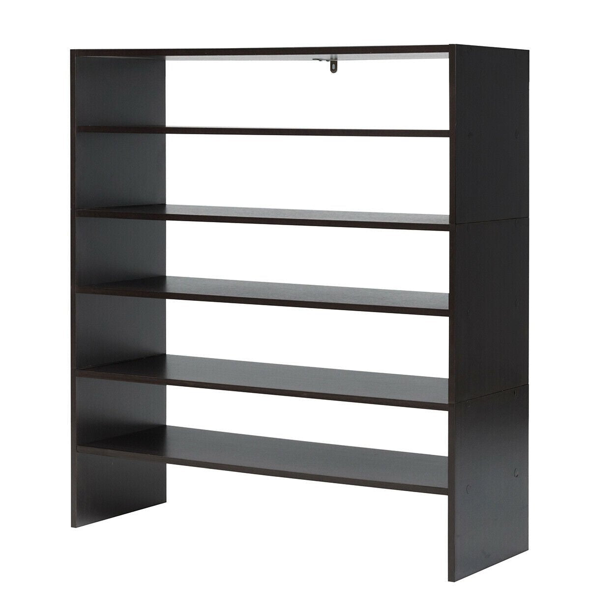 31 Inch Shoe Rack 3 Pieces 31-Inch Stackable Multi-Shape Shoe Rack-Brown