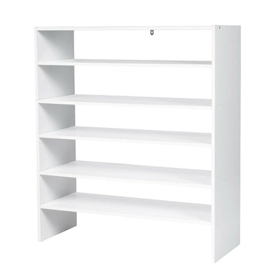 3 Pieces 31-Inch Stackable Multi-Shape Shoe Rack-White - Relaxacare