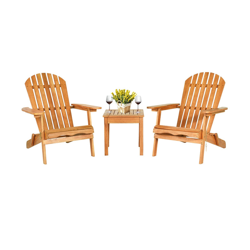 3 Pieces Adirondack Chair Set with Widened Armrest - Relaxacare