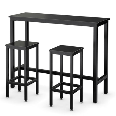 3 Pieces Bar Table Counter Breakfast Bar Dining Table with Stools - Relaxacare
