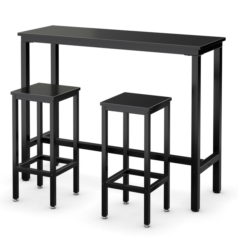 3 Pieces Bar Table Counter Breakfast Bar Dining Table with Stools - Relaxacare