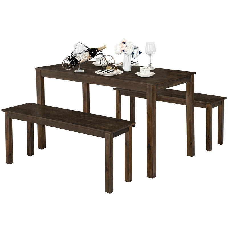 3 Pieces Modern Studio Collection Table Dining Set -Coffee - Relaxacare