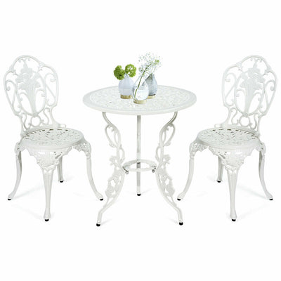 3 Pieces Patio Table Chairs Furniture Bistro Set - Relaxacare