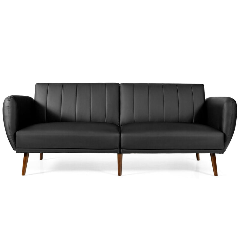3 Seat Convertible Sofa Bed with Adjustable Backrest for Living Room-Black - Relaxacare