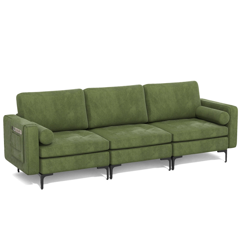 3-Seat Sofa Sectional with Side Storage Pocket and Metal Leg - Relaxacare