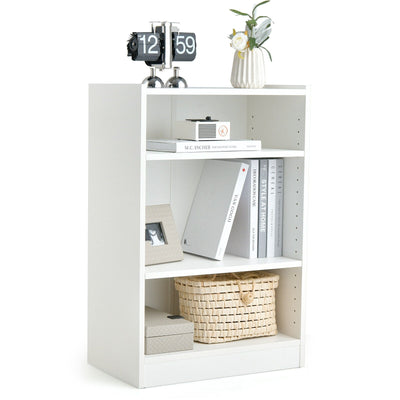 3-Tier Bookcase Open Display Rack Cabinet with Adjustable Shelves - Relaxacare
