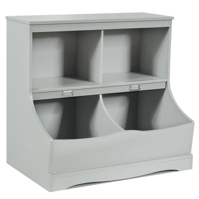 3-Tier Kids Bookcase Storage Organizer-Gray - Relaxacare
