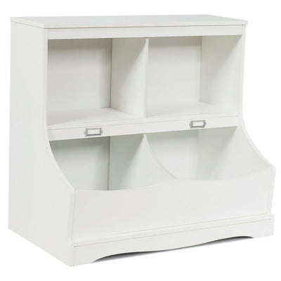 3-Tier Kids Bookcase Storage Organizer-White - Relaxacare