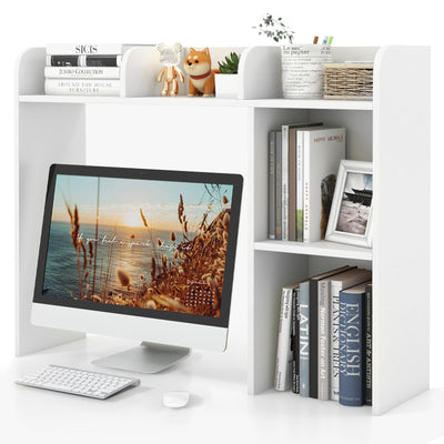 3-Tier Multipurpose Desk Bookshelf with 4 Shelves - Relaxacare