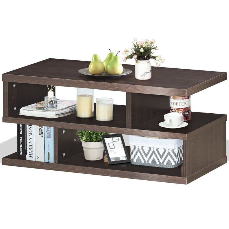 3-tier Rectangular Modern Console Table Coffee Table - Relaxacare