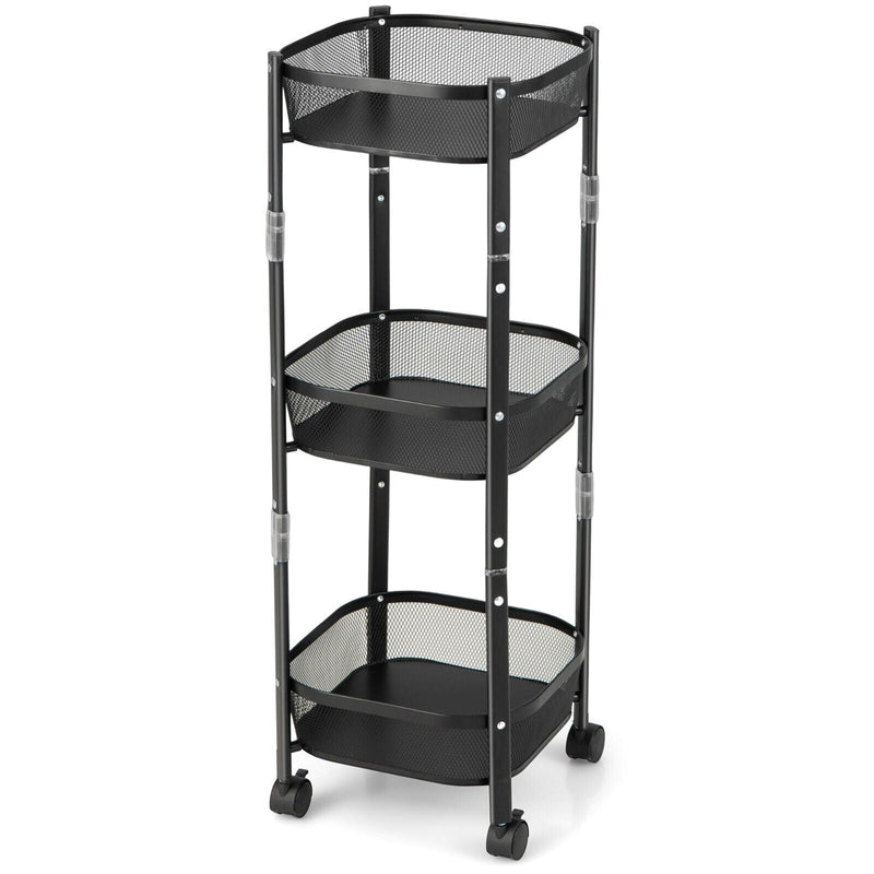 3-Tier Rotating 1-Second folding Storage Rack Metal - Relaxacare