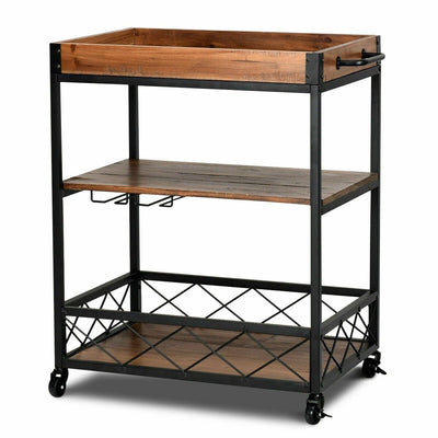 3 Tier Serving Dining Storage Shelf Rolling Kitchen Trolley - Relaxacare
