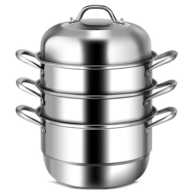 3 Tier Stainless Steel Cookware Pot Saucepot Steamer - Relaxacare