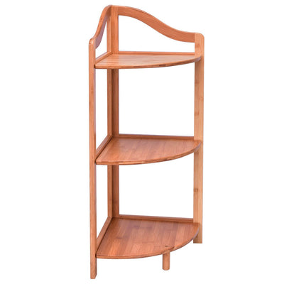 3 Tiers Free Standing Bamboo Corner Shelving Rack - Relaxacare