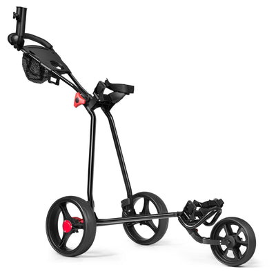 3 Wheel Durable Foldable Steel Golf Cart with Mesh Bag - Relaxacare