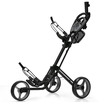 3 Wheel Folding Golf Push Cart with Brake Scoreboard Adjustable Handle - Relaxacare