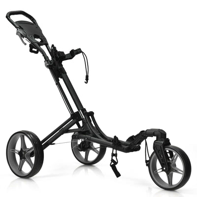 3 Wheel Folding Golf Push Cart with Scoreboard and Adjustable Handle - Relaxacare
