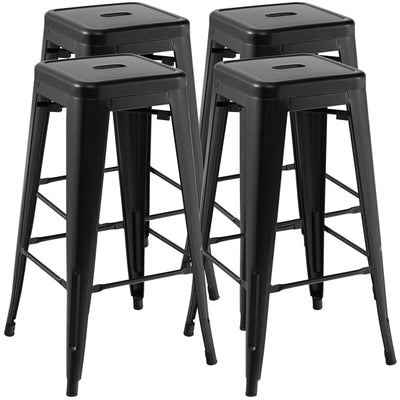 30 Inch Bar Stools Set of 4 with Square Seat and Handling Hole - Relaxacare