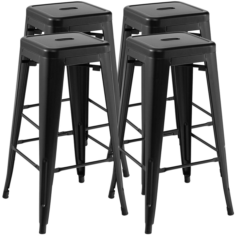 30 Inch Bar Stools Set of 4 with Square Seat and Handling Hole - Relaxacare